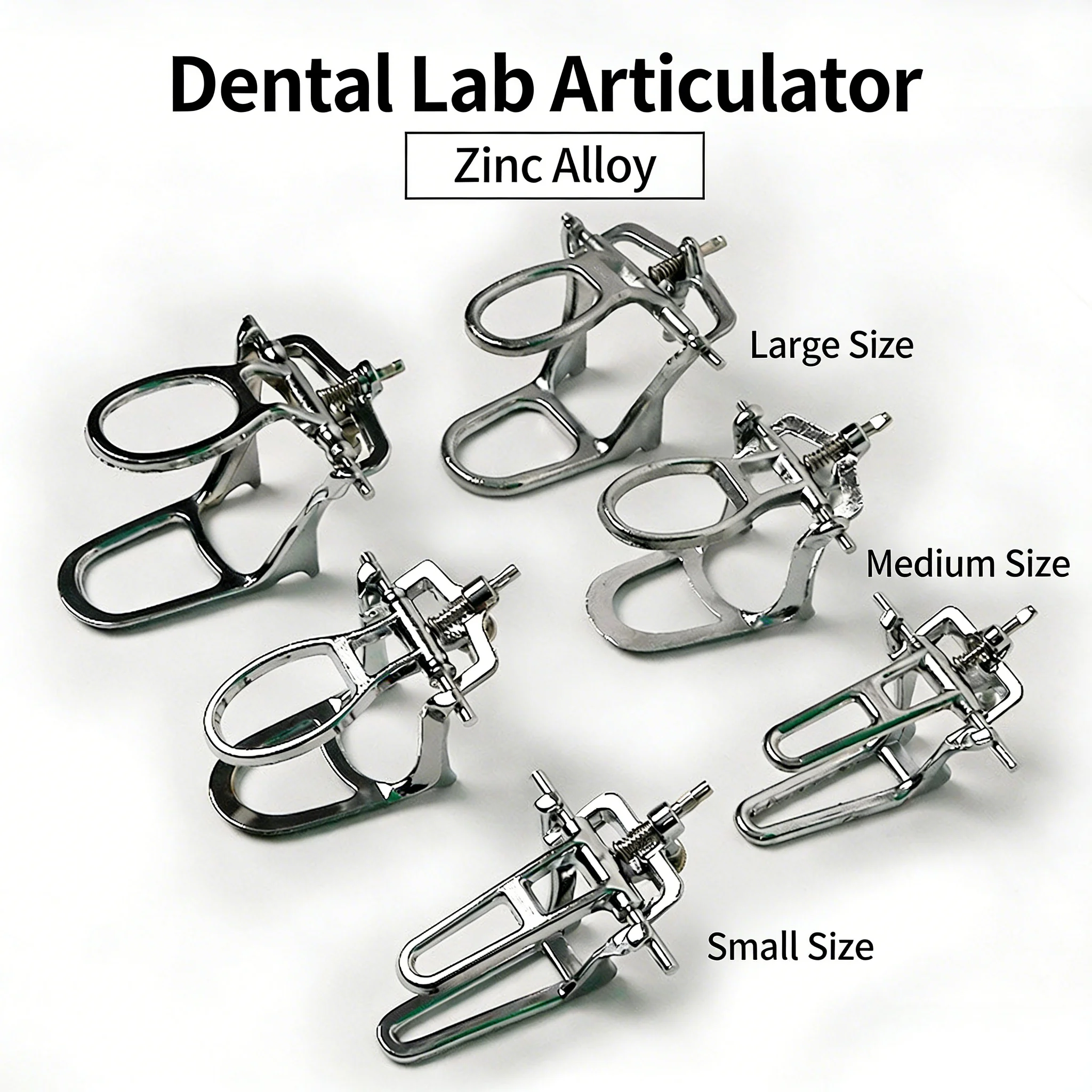 Dental Zinc Alloy Articulator, Simple Articulator for Denture Technician, Small Medium Large Size Set, Lab Supplie
Dental Zinc Alloy Articulator, Simple Articulator for Denture Technician, Small Medium Large Size Set, Lab Supplie