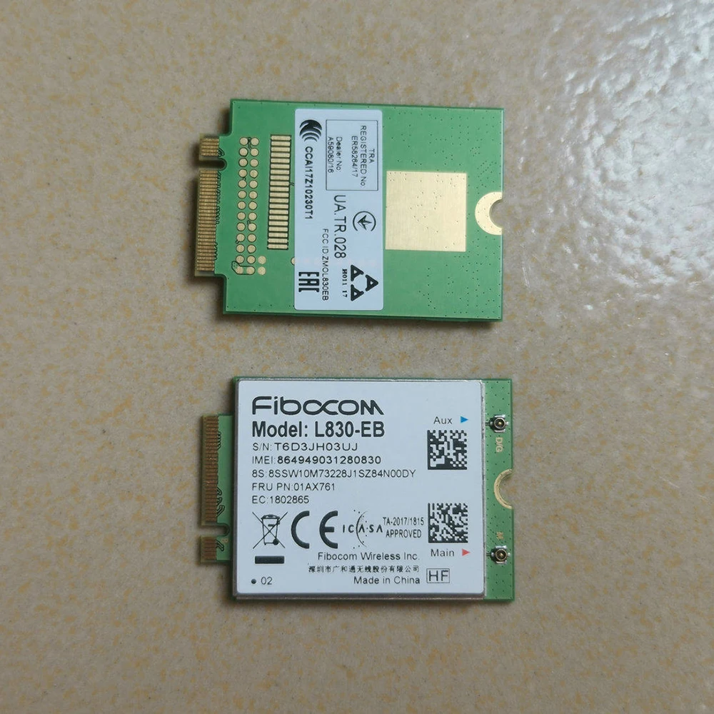 L830-EB LTE Cat6 4G WWAN Module For Thinkpad X280 T480 T480s T580 P52s P43s X380 L480 L580 T490 P53s T490s L490 L590 X390 Yoga
L830-EB LTE Cat6 4G WWAN Module For Thinkpad X280 T480 T480s T580 P52s P43s X380 L480 L580 T490 P53s T490s L490 L590 X390 Yoga