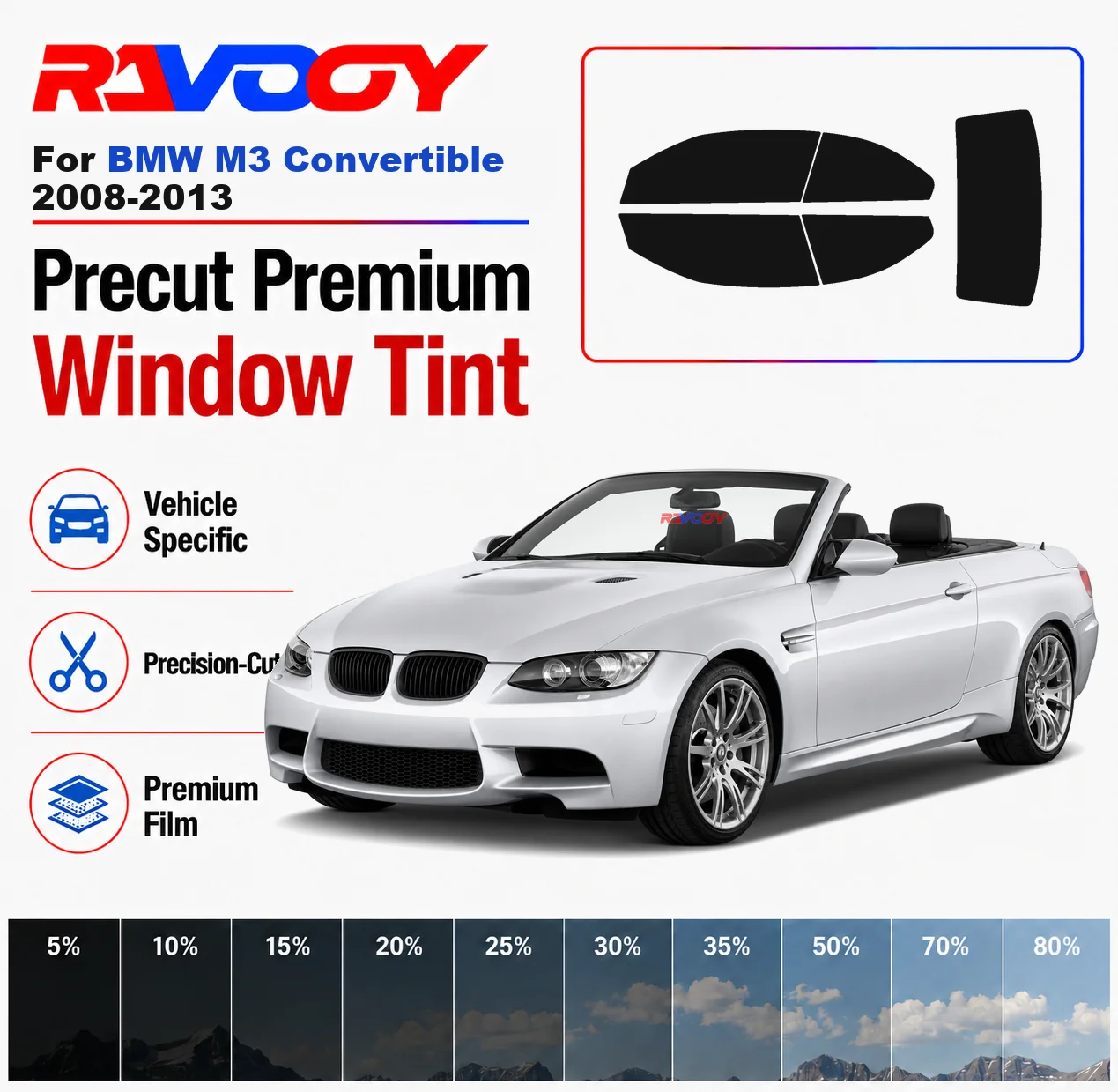Premium Precut Window Tint Kit Front Windows Rear Windows Rear Windshield For BMW M3 Conv 2008-2013 Car Solar Nano Ceramic Film
Premium Precut Window Tint Kit Front Windows Rear Windows Rear Windshield For BMW M3 Conv 2008-2013 Car Solar Nano Ceramic Film