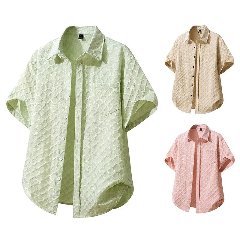 Korean Style College Hong Kong Style Short Sleeve Diamond Grid Shirt Cool And Handsome Men's Fashion Resistant to Deformation
Korean Style College Hong Kong Style Short Sleeve Diamond Grid Shirt Cool And Handsome Men's Fashion Resistant to Deformation