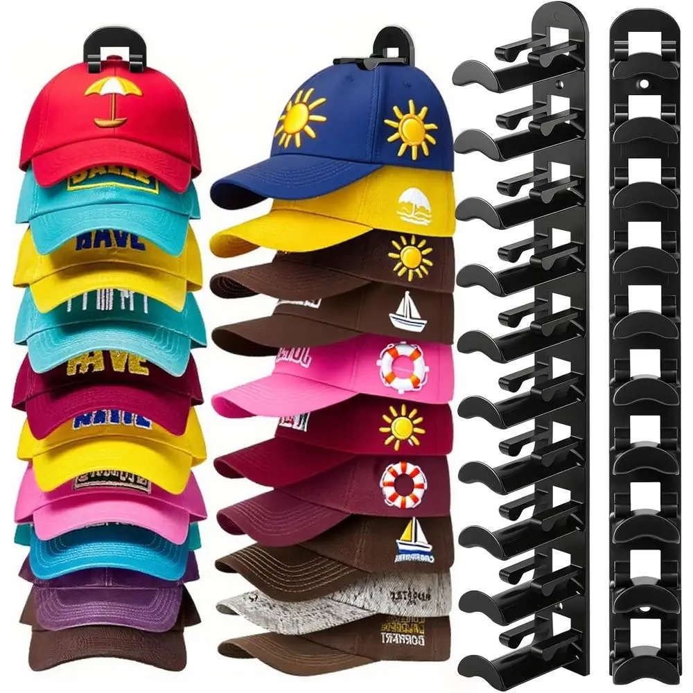 Double Pack Hat Hooks Organizer, Wall Mount Storage Rack with Strong Adhesive for Hats, Ideal for Closets and Bedrooms
Double Pack Hat Hooks Organizer, Wall Mount Storage Rack with Strong Adhesive for Hats, Ideal for Closets and Bedrooms
