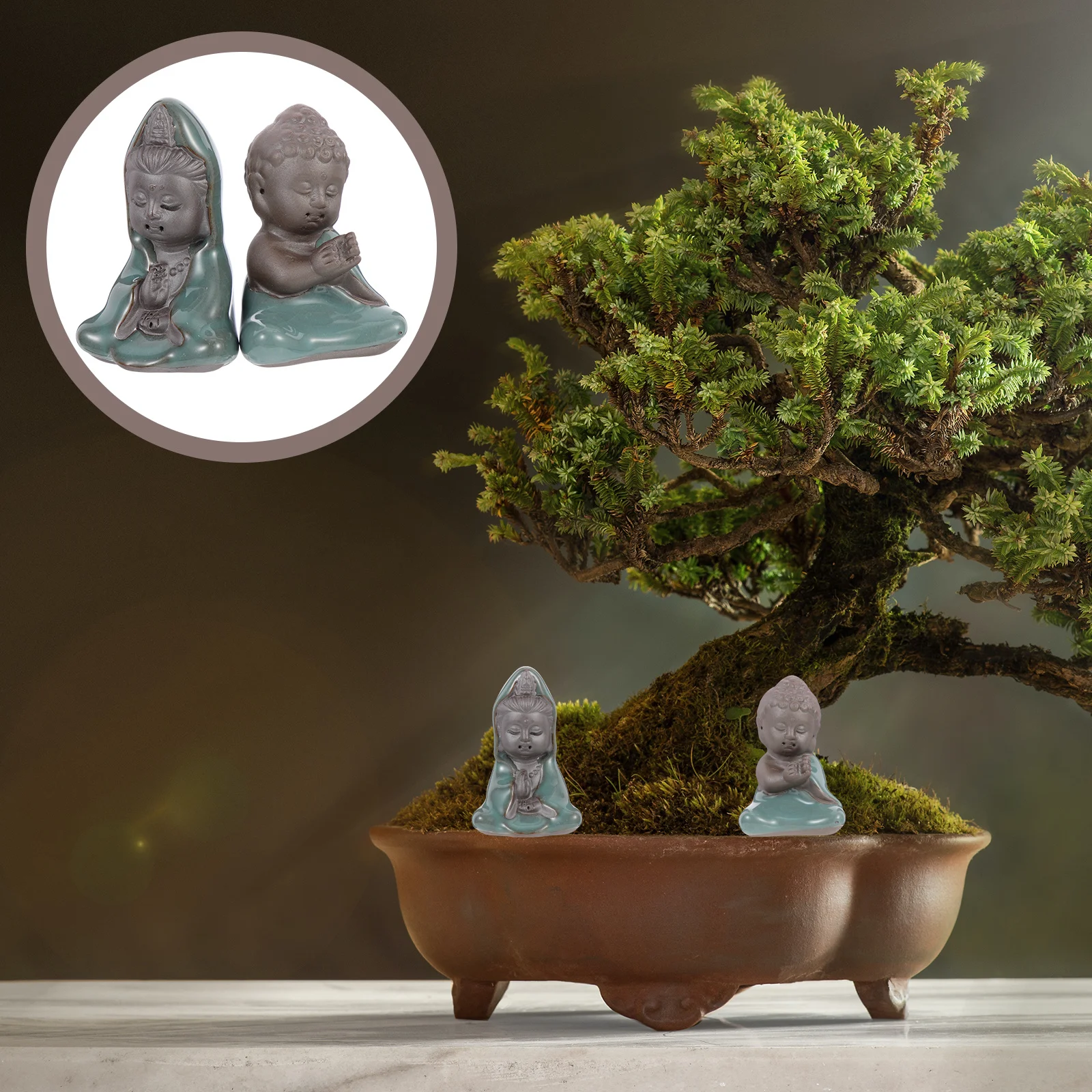 2pcs Miniature Buddha Statue Ceramic Sitting Sculpture Zen Ornament For Garden Micro Landscape Fengshui Resin Craft Desktop
2pcs Miniature Buddha Statue Ceramic Sitting Sculpture Zen Ornament For Garden Micro Landscape Fengshui Resin Craft Desktop