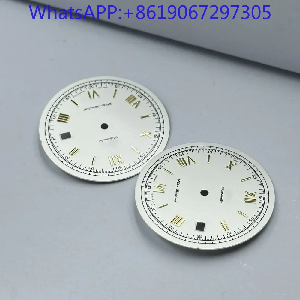 34.5mm White Gold Roman Markers Arabic Double Scale Matte Watch Dial Suitable for NH35/NH36 Movement Mod Parts nH35 Case Repair
34.5mm White Gold Roman Markers Arabic Double Scale Matte Watch Dial Suitable for NH35/NH36 Movement Mod Parts nH35 Case Repair