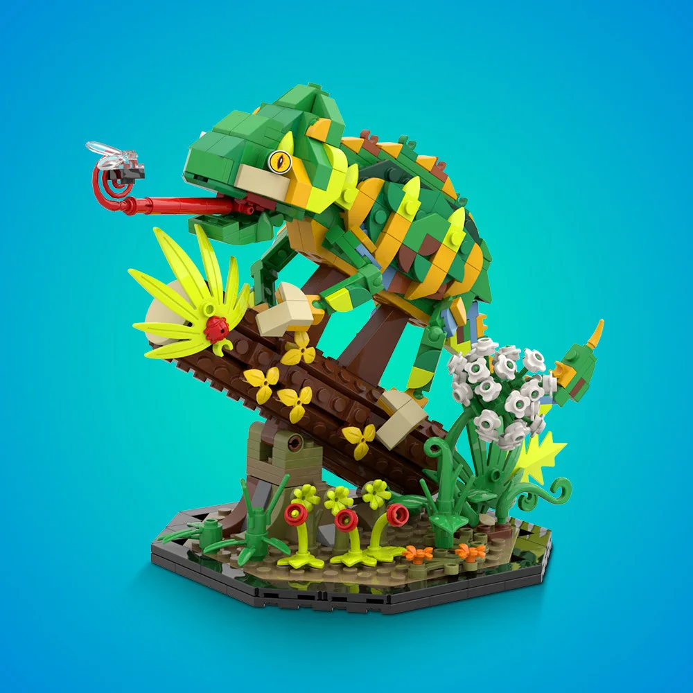 MOC Stealth Chameleon Model Building Blocks Eats Pests Reptile Design Insect Botanical Ornament Assemble Bricks Toys Adults Gift
MOC Stealth Chameleon Model Building Blocks Eats Pests Reptile Design Insect Botanical Ornament Assemble Bricks Toys Adults Gift
