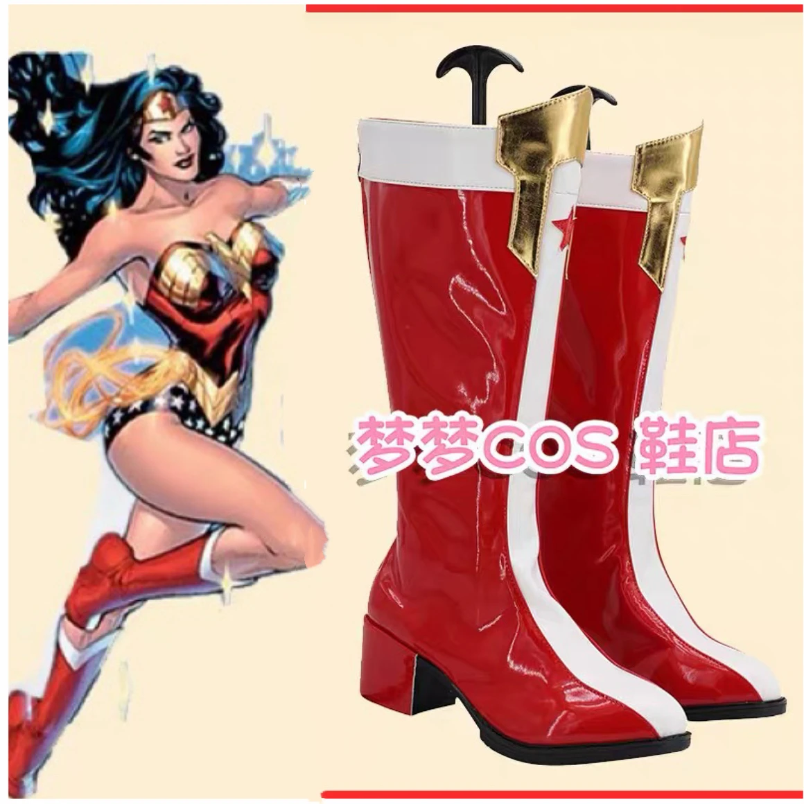 Diana Prince Red Shoes Cosplay Long Boots Custom Made For Female Male
Diana Prince Red Shoes Cosplay Long Boots Custom Made For Female Male