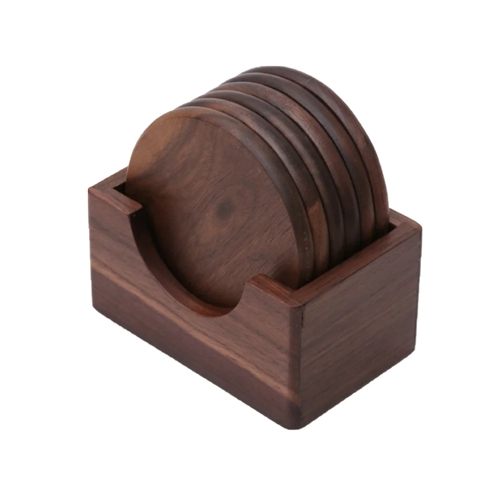 6Pcs Wooden Coasters Black Walnut Handmade Heat Resistant Cup Holder Set for Home Office Restaurant Tea Table Protection
6Pcs Wooden Coasters Black Walnut Handmade Heat Resistant Cup Holder Set for Home Office Restaurant Tea Table Protection