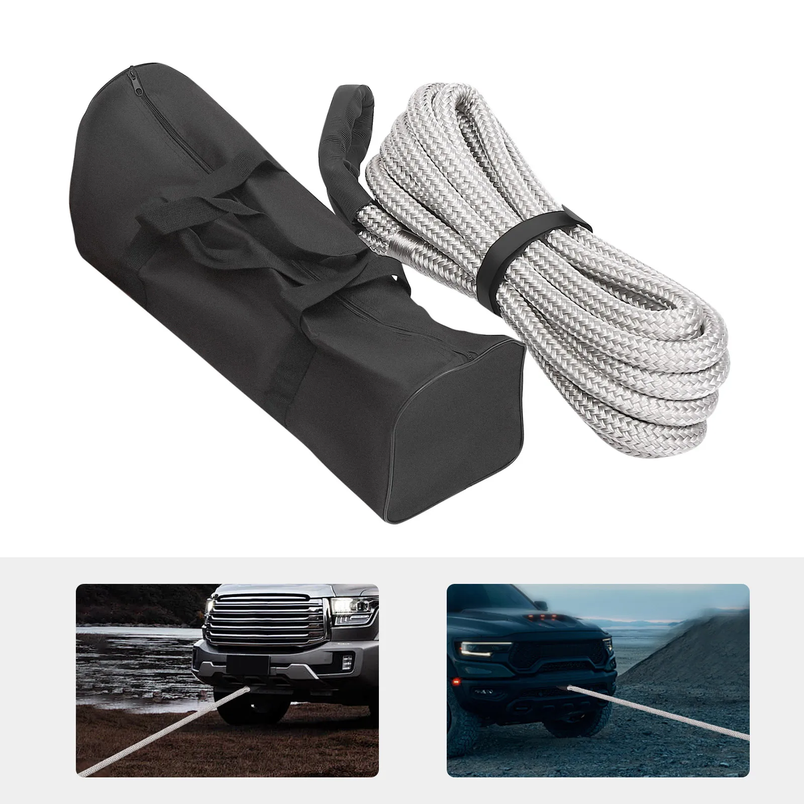 30ft Traction Rope, Towing Cable with Soft Hook, Elastic Recovery Rope,used for Towing Boats, Atvs, Utvs, Tractors, Suvs, Trucks
30ft Traction Rope, Towing Cable with Soft Hook, Elastic Recovery Rope,used for Towing Boats, Atvs, Utvs, Tractors, Suvs, Trucks