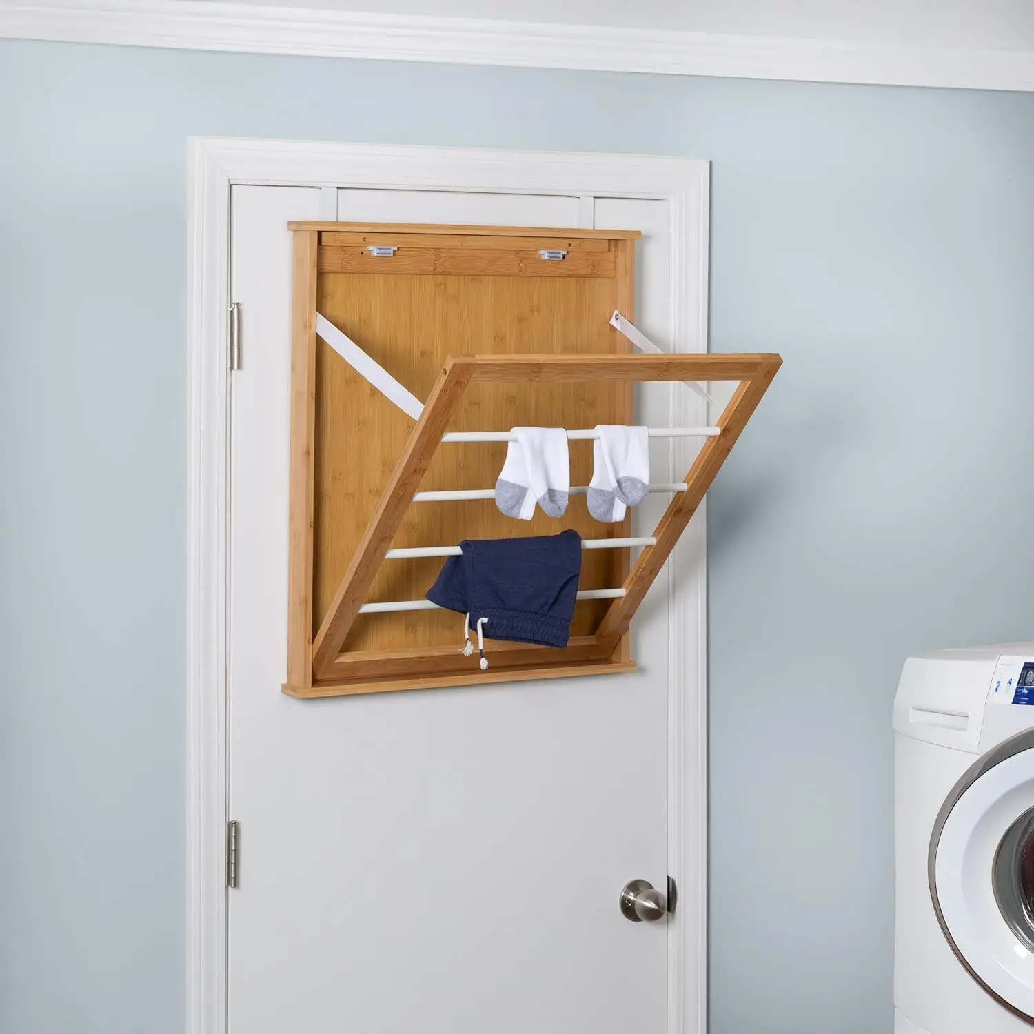 Wall Mounted Collapsible Bamboo Drying Rack 23 by 27 Inch
Wall Mounted Collapsible Bamboo Drying Rack 23 by 27 Inch