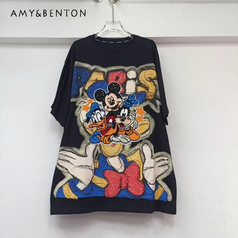 Popular Design Cartoon Letter Printing BF Style Round Neck Tshirt Women's 2025 Spring Summer New Casual Loose Short Sleeves Tees
Popular Design Cartoon Letter Printing BF Style Round Neck Tshirt Women's 2025 Spring Summer New Casual Loose Short Sleeves Tees