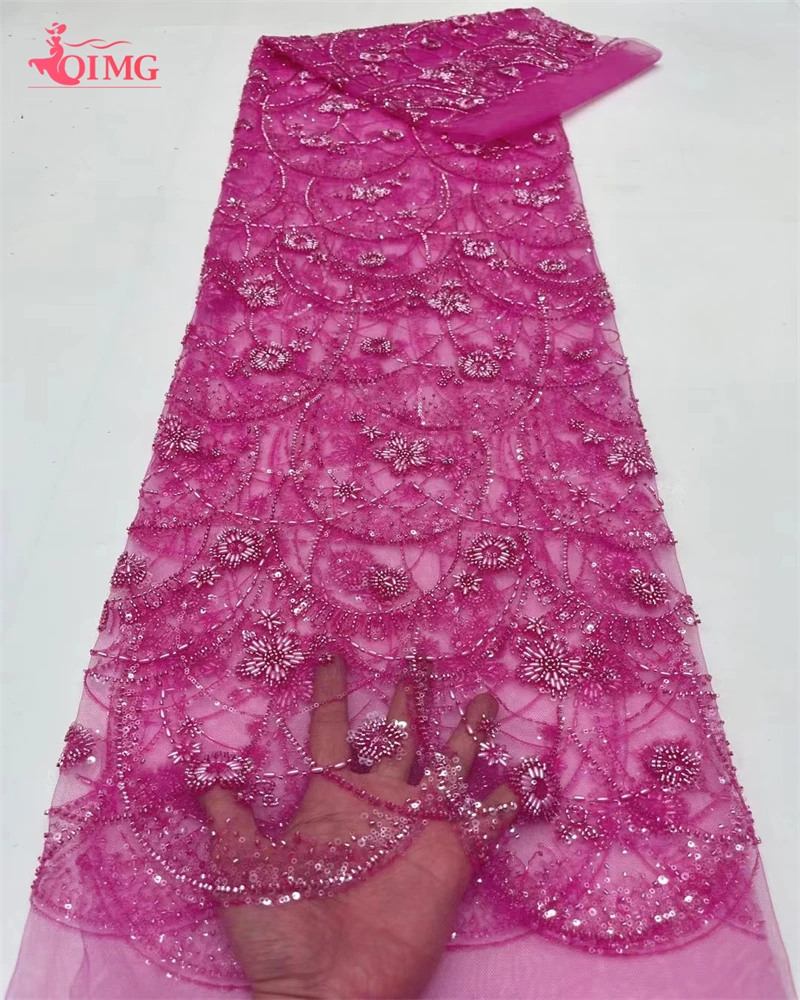 OIMG Luxury African Heavy Beaded Lace Fabric 2024 High Quality 5 Yards Nigerian Sequins Tulle 3D Fabric Material For Wedding
OIMG Luxury African Heavy Beaded Lace Fabric 2024 High Quality 5 Yards Nigerian Sequins Tulle 3D Fabric Material For Wedding