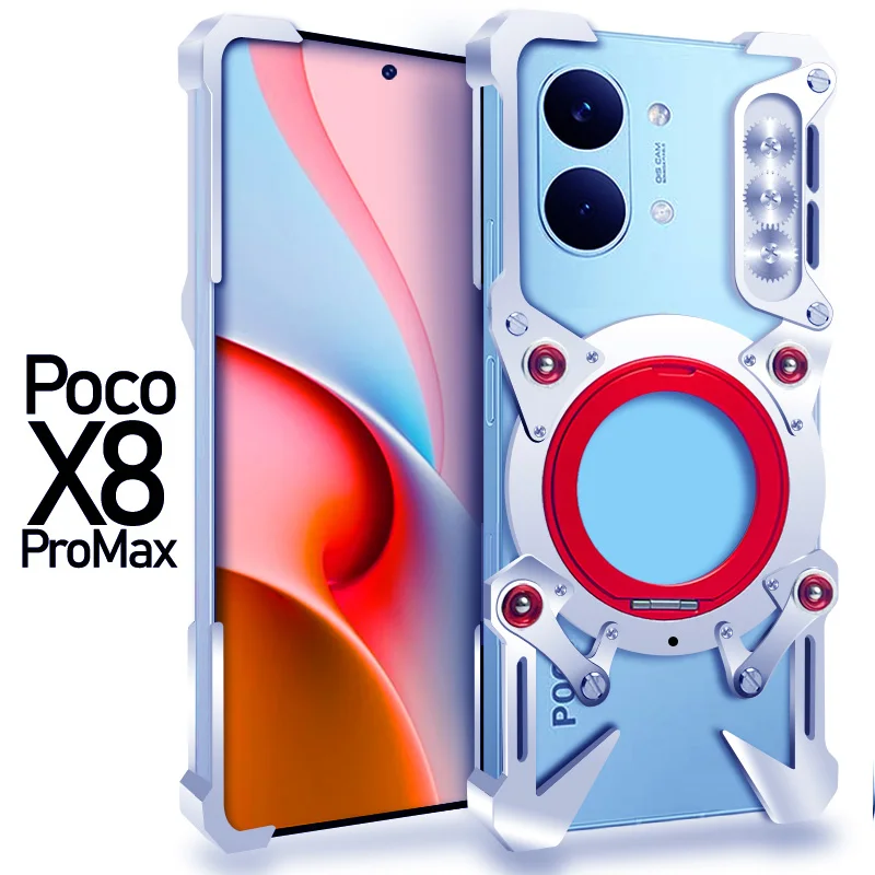 Luxury punk style 360° Rotating bracket metal Back Cover For Xiaomi Poco X5 X6 X7 X8 Pro Max Magnetic shockproof Phone Case
Luxury punk style 360° Rotating bracket metal Back Cover For Xiaomi Poco X5 X6 X7 X8 Pro Max Magnetic shockproof Phone Case