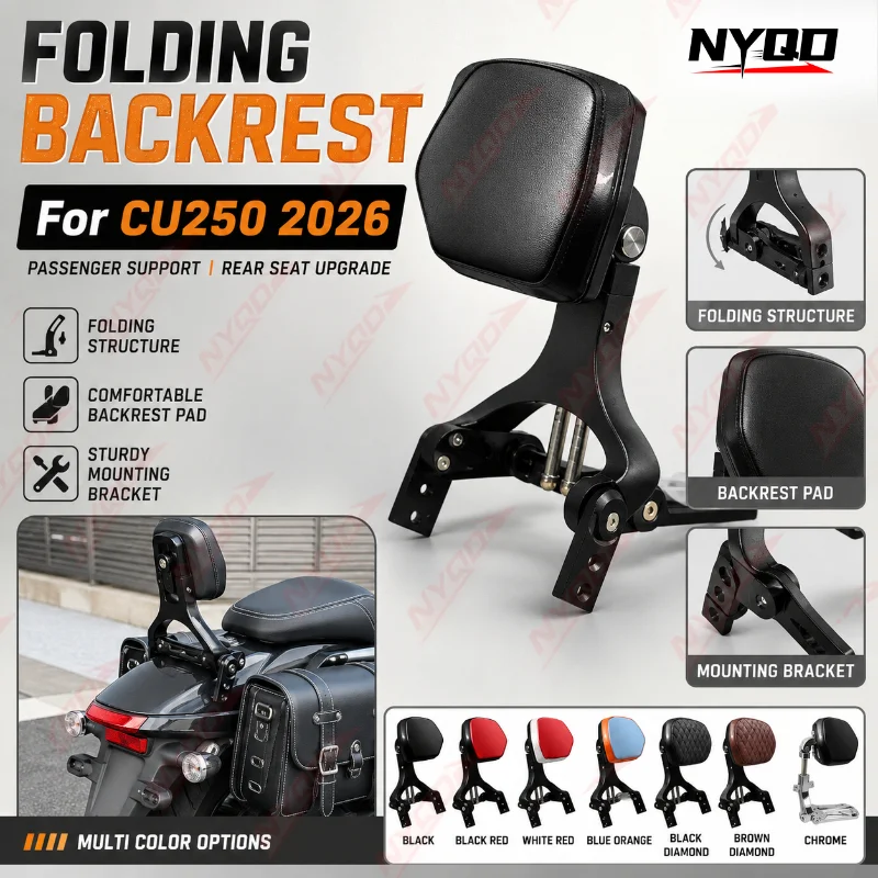 Motorcycle Folding Backrest Driver Passenger Adjustable Seat Support Cushion for CU250 Cruiser Touring Durable Aluminum
Motorcycle Folding Backrest Driver Passenger Adjustable Seat Support Cushion for CU250 Cruiser Touring Durable Aluminum