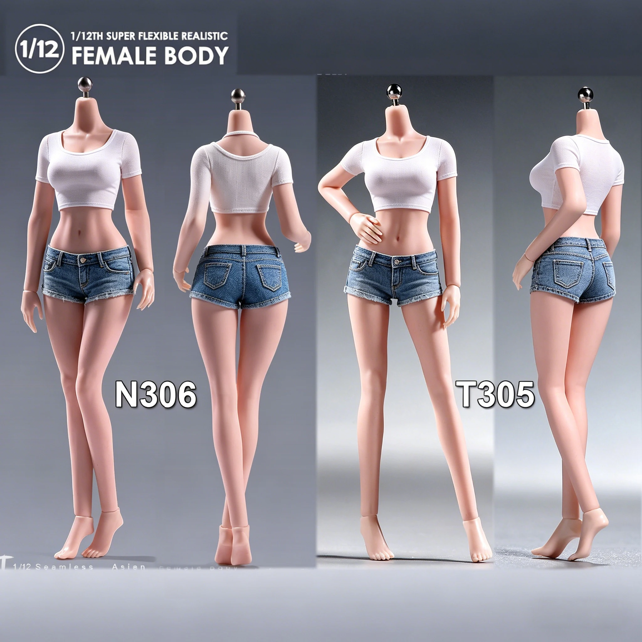 ANT T305 N306 1/12 Super Flexible Female Seamless Body Big Breasts Detachable Feet 6'' Female Action Figure Pale/Suntan Dolls
ANT T305 N306 1/12 Super Flexible Female Seamless Body Big Breasts Detachable Feet 6'' Female Action Figure Pale/Suntan Dolls