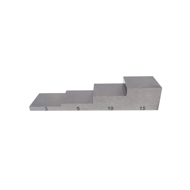 4 Step 3 5 10 15mm 1018 Steel Step Wedge UT Calibration test Block for Ultrasonic Thickness Gauge
4 Step 3 5 10 15mm 1018 Steel Step Wedge UT Calibration test Block for Ultrasonic Thickness Gauge