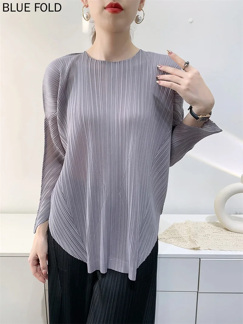 MIYAKE плиссированный топ, женская футболка нестандартной формы, повседневная женская одежда с рукавами, весна и осень
MIYAKE плиссированный топ, женская футболка нестандартной формы, повседневная женская одежда с рукавами, весна и осень