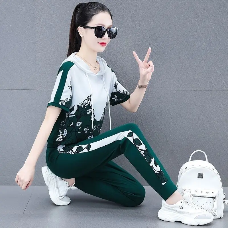 Women's2023 Summer New Short Sleeve Leisure Sports Suit Korean Style Temperament Tops Pants 2 Two Piece Set For Women Tracksuit
Women's2023 Summer New Short Sleeve Leisure Sports Suit Korean Style Temperament Tops Pants 2 Two Piece Set For Women Tracksuit