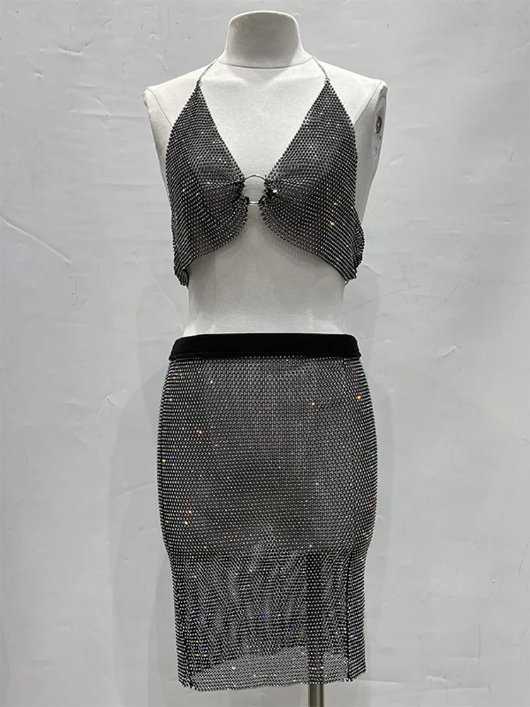 Sexy Rhinestone Top With Skirt Fashion Diamond Short Skirts Women Luxury Flash Adjustable Tops Shiny Vestidos De Festa Brazilian
Sexy Rhinestone Top With Skirt Fashion Diamond Short Skirts Women Luxury Flash Adjustable Tops Shiny Vestidos De Festa Brazilian