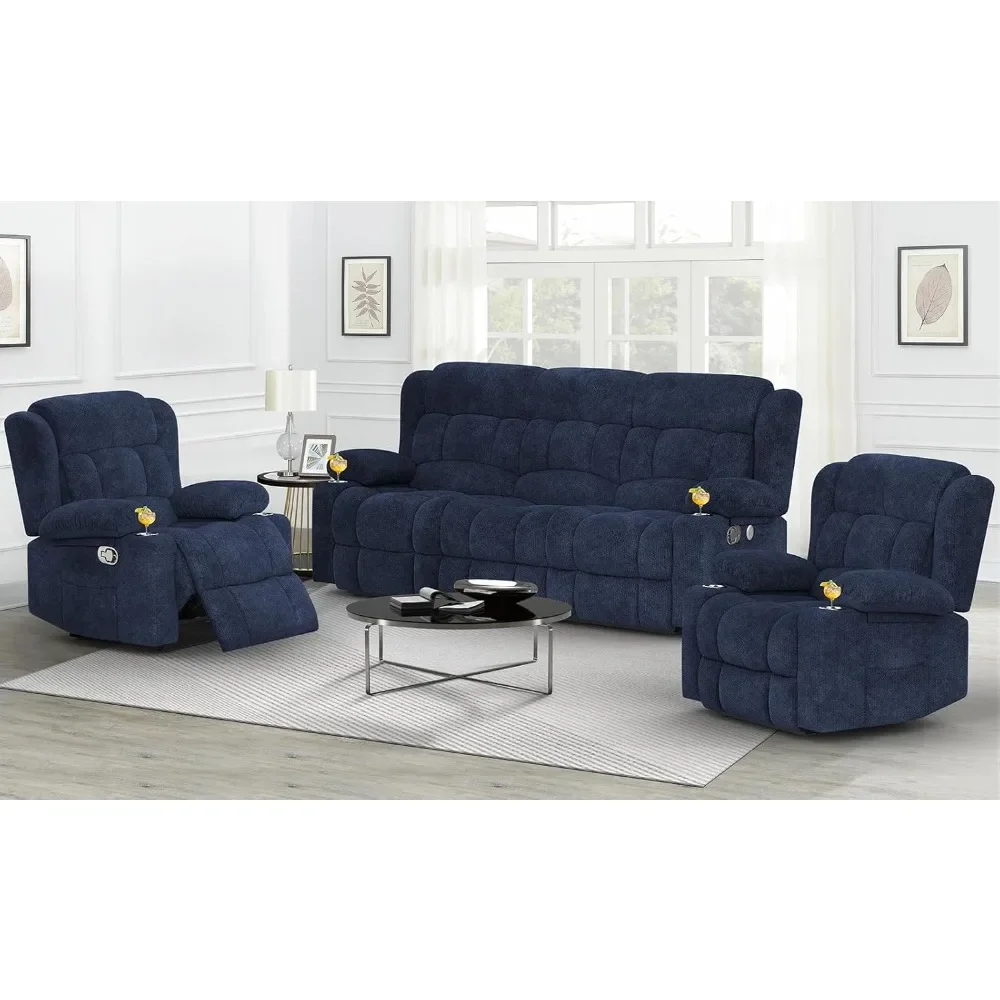 Recliner Sofa Set, Flip Middle Backrest Design , Manual Couches for Living Room/RV
Recliner Sofa Set, Flip Middle Backrest Design , Manual Couches for Living Room/RV
