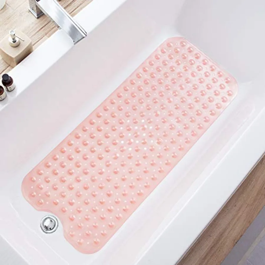 Bathtub Mats for Shower Tub, Extra Long Non-Slip 39 x 16 Inch Bath Mat with Drain Holes and Suction Cups, BathMat for Bathroom
Bathtub Mats for Shower Tub, Extra Long Non-Slip 39 x 16 Inch Bath Mat with Drain Holes and Suction Cups, BathMat for Bathroom