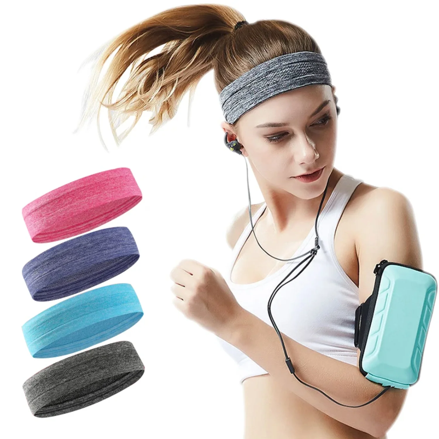 [ "Sweat-Absorbent Polyester Stretch Headband for Sports Gym Women And Men", "Stretchy Sweat-Absorbent Basketball Volley
[ "Sweat-Absorbent Polyester Stretch Headband for Sports Gym Women And Men", "Stretchy Sweat-Absorbent Basketball Volley