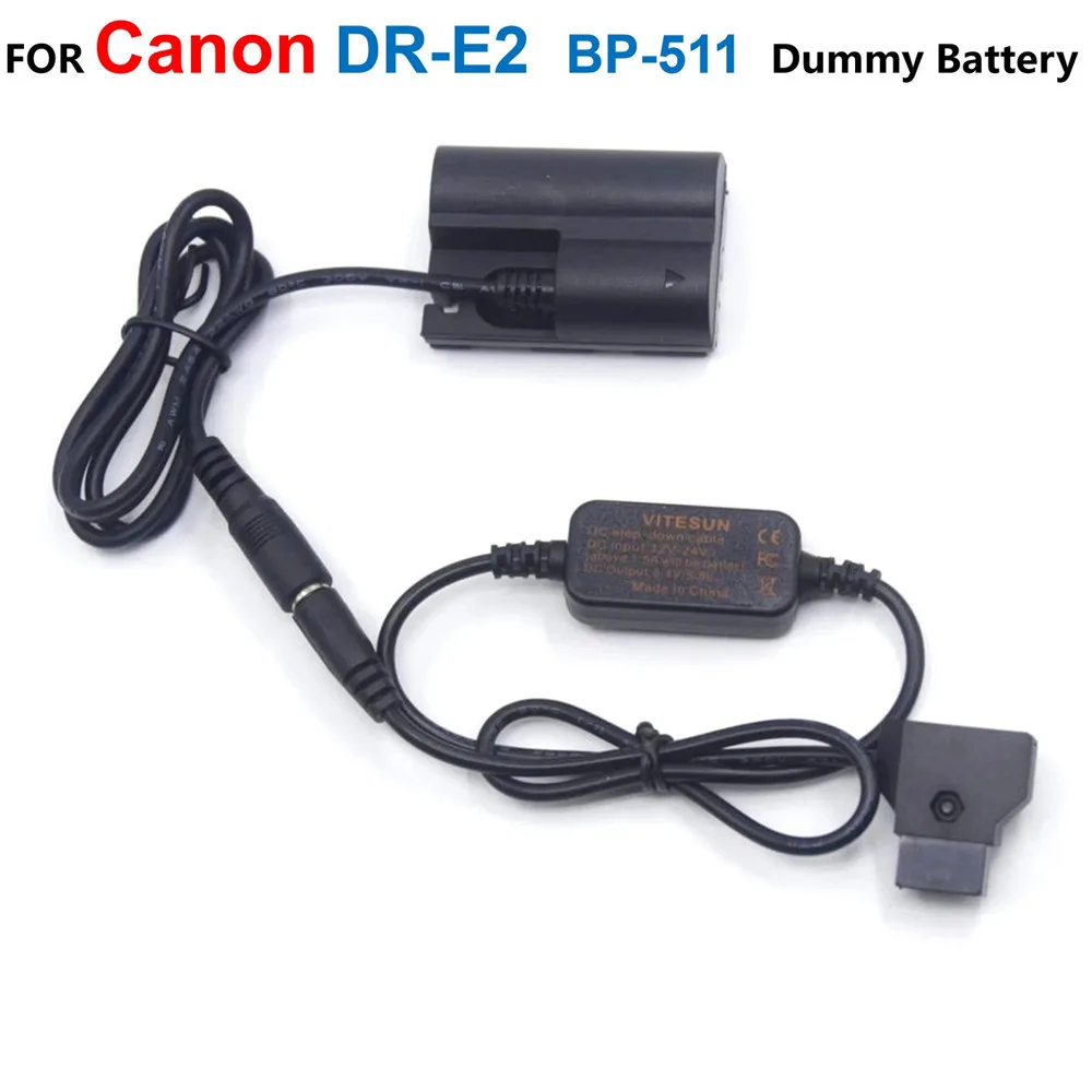 BP-511 Fake Battery DR-400 DC Coupler+D-TAP Dtap 12-24V To 8V Step-Down Cable ACK-E2 For Canon EOS 20D 30D 40D 5D 50D D30 D60
BP-511 Fake Battery DR-400 DC Coupler+D-TAP Dtap 12-24V To 8V Step-Down Cable ACK-E2 For Canon EOS 20D 30D 40D 5D 50D D30 D60