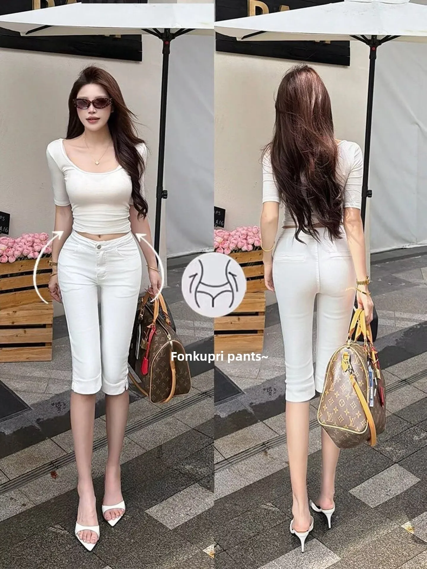 White Capri Jeans Women's High Waist Elastic Slimming High Hip Pad Built-in Seven-Foot Premium Feeling Denim Pants
White Capri Jeans Women's High Waist Elastic Slimming High Hip Pad Built-in Seven-Foot Premium Feeling Denim Pants