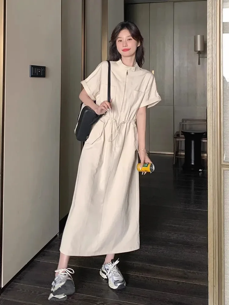 plus Size American Workwear Dress Women Summer Loose Slimming Waist A-Line Long Skirt Casual Korean Style Polyester Fiber
plus Size American Workwear Dress Women Summer Loose Slimming Waist A-Line Long Skirt Casual Korean Style Polyester Fiber