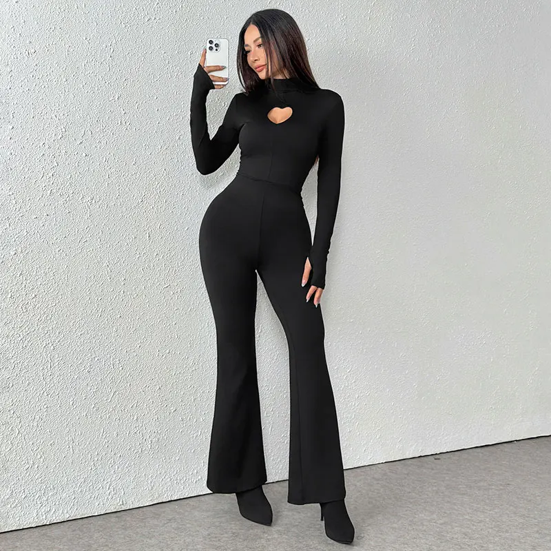 Black Sexy Women Jumpsuits Autumn New Hollow Out Jumpsuit Streetwear Fashion Long Sleeves Turtleneck Elegant Female's Clothing
Black Sexy Women Jumpsuits Autumn New Hollow Out Jumpsuit Streetwear Fashion Long Sleeves Turtleneck Elegant Female's Clothing