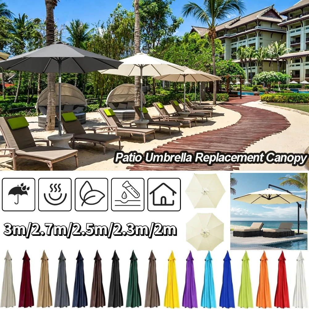7 Sizes Parasol Replaceable Cover Umbrella Top Cloth Waterproof UV Protection Outdoor Garden Sunshade Canopy For 6 Ribs /8 Ribs
7 Sizes Parasol Replaceable Cover Umbrella Top Cloth Waterproof UV Protection Outdoor Garden Sunshade Canopy For 6 Ribs /8 Ribs