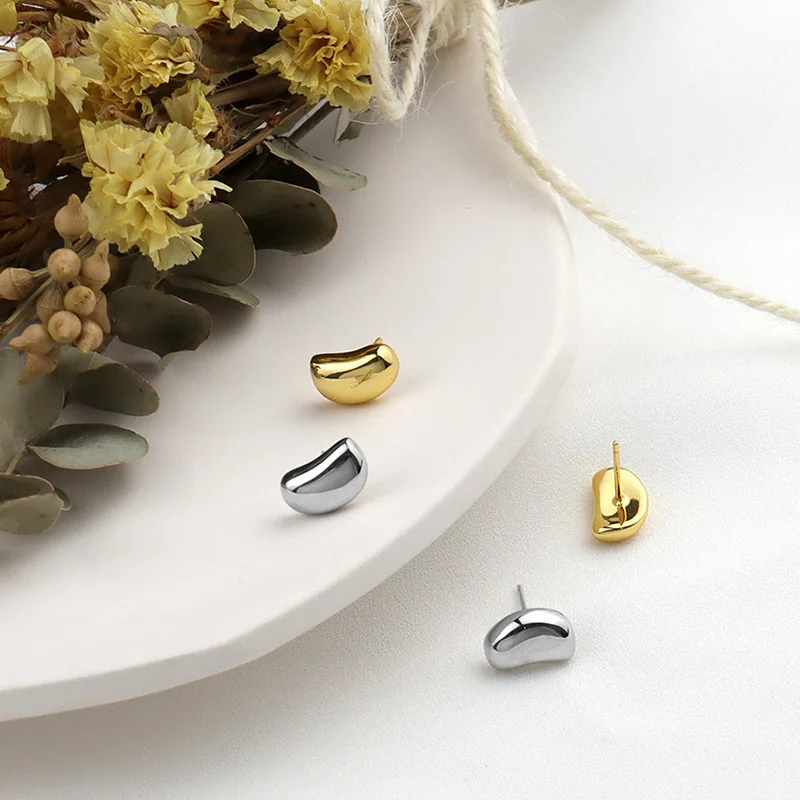 Minimalist 925 Sterling Silver Stud Earrings Bean Shape Gold Color Geometric Handmade Earrings Party Accessories Jewelry Gift
Minimalist 925 Sterling Silver Stud Earrings Bean Shape Gold Color Geometric Handmade Earrings Party Accessories Jewelry Gift