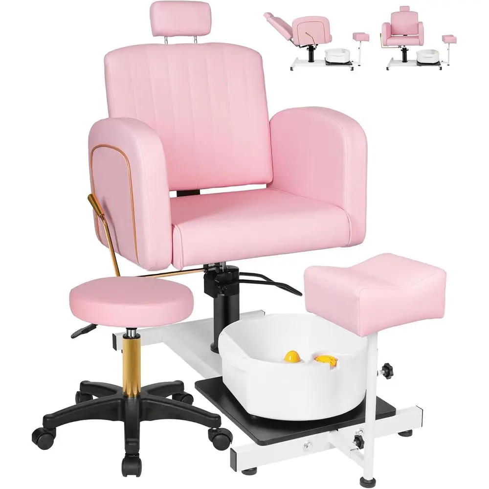 Pedicure Chair No Plumbing for Nail Tech, Hydraulic Pedicure Station with Adjustable Footrest and Massage Bathtub, 360 Degree Sw
Pedicure Chair No Plumbing for Nail Tech, Hydraulic Pedicure Station with Adjustable Footrest and Massage Bathtub, 360 Degree Sw