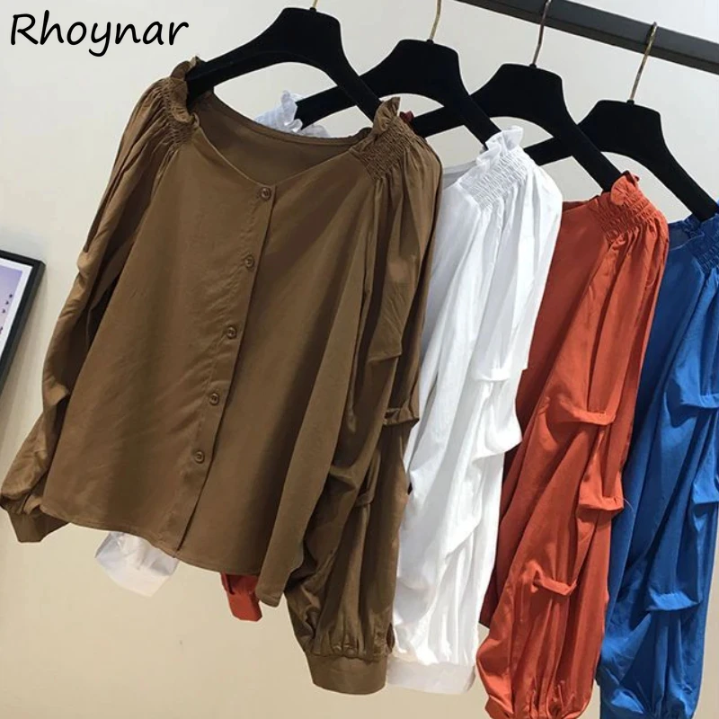 V-neck Shirts Women Fashion Tender Vintage Harajuku Casual Folds All-match Camisas Simple Korean Style Temper Literary Classic
V-neck Shirts Women Fashion Tender Vintage Harajuku Casual Folds All-match Camisas Simple Korean Style Temper Literary Classic