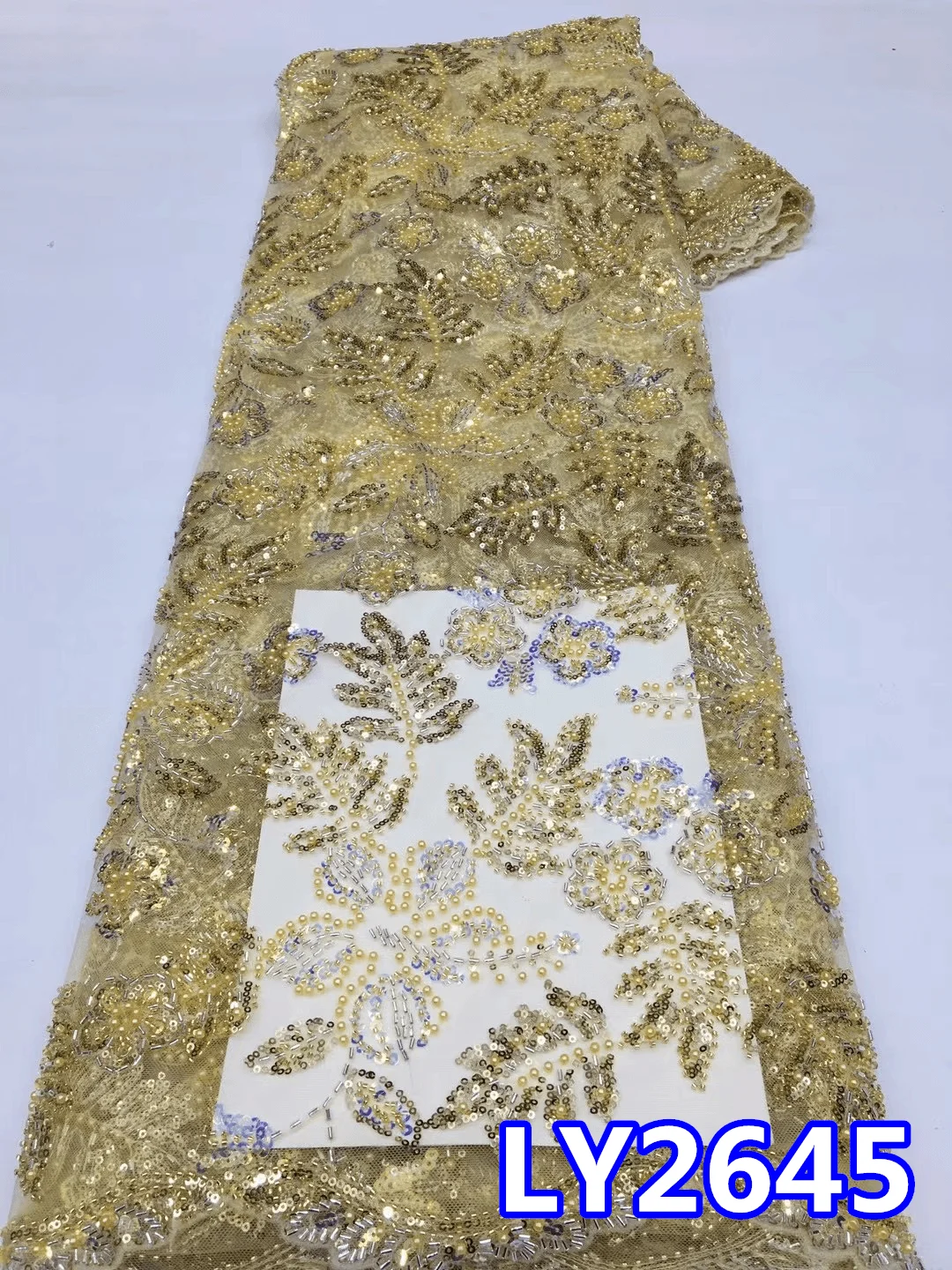 2023 Latest African Sequins Beads Lace Fabric Embroidery French Mesh Sequins Lace Fabric Nigerian Tulle Lace Wedding LY2645
2023 Latest African Sequins Beads Lace Fabric Embroidery French Mesh Sequins Lace Fabric Nigerian Tulle Lace Wedding LY2645