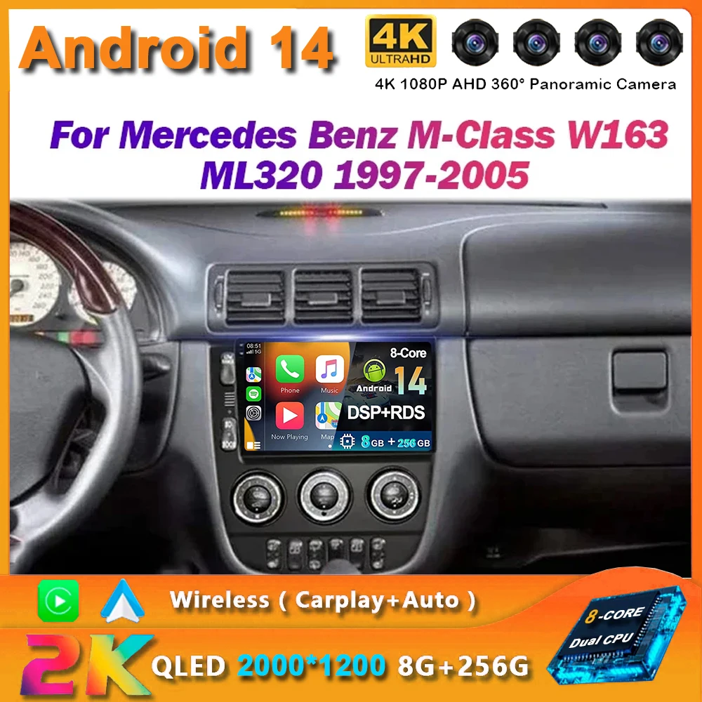 For Mercedes Benz M-Class W163 ML320 1997 - 2005 Android 14 Car Intelligent System Multimedia Video Player Head Unit Navigation
For Mercedes Benz M-Class W163 ML320 1997 - 2005 Android 14 Car Intelligent System Multimedia Video Player Head Unit Navigation