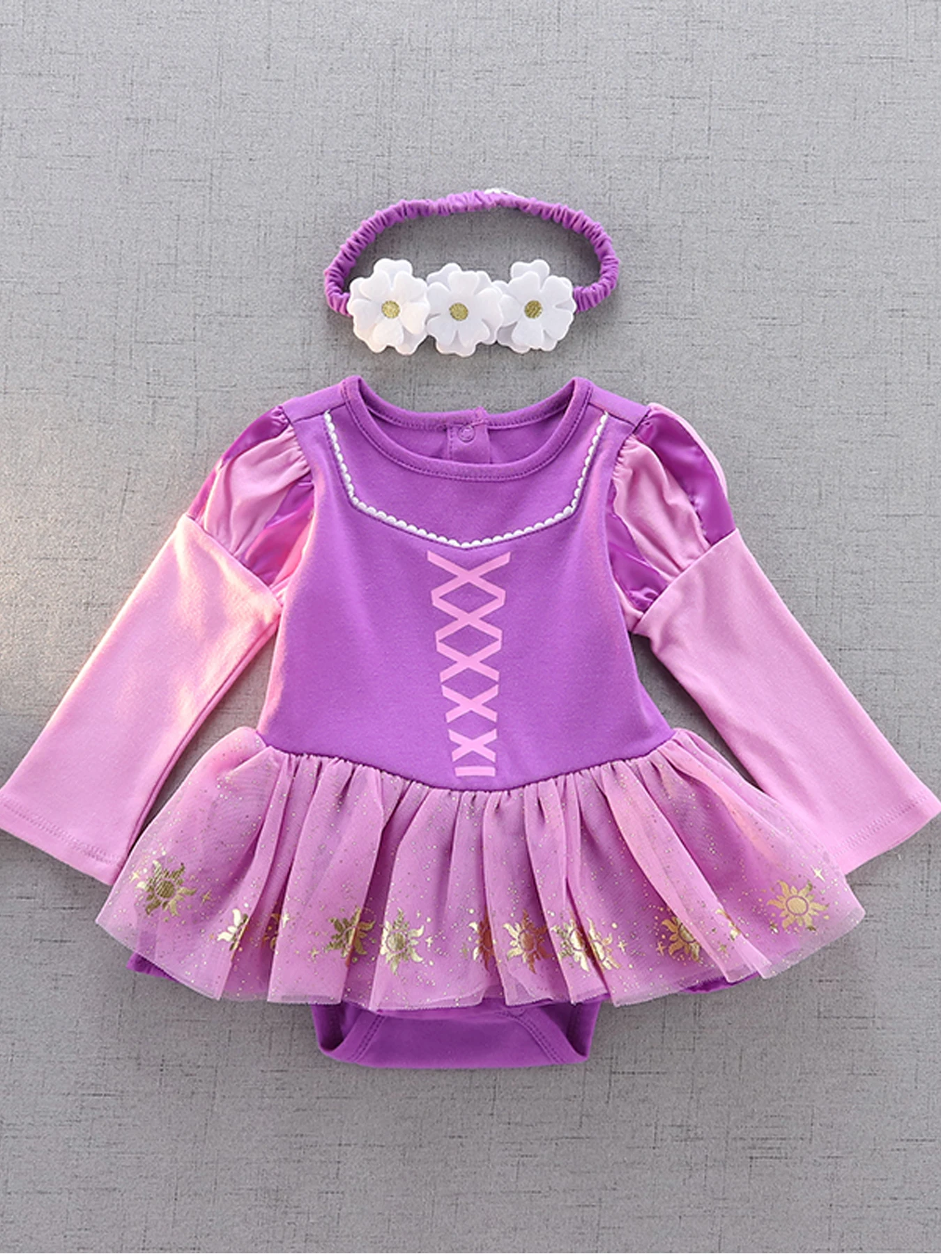 Baby Girl Bodysuit Dress with Bow Headband Long Sleeve Ballerina Tutu Print Pattern Tulle Princess Dress Birthday Outfit
Baby Girl Bodysuit Dress with Bow Headband Long Sleeve Ballerina Tutu Print Pattern Tulle Princess Dress Birthday Outfit