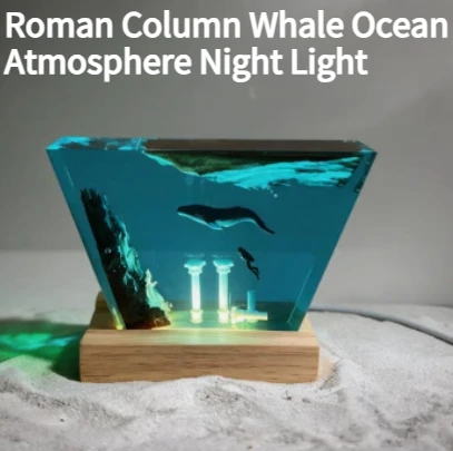 New Roman Column Whale Ocean Atmosphere Night Light Solid Wood Resin Small Ornament Festival Creative Gift
New Roman Column Whale Ocean Atmosphere Night Light Solid Wood Resin Small Ornament Festival Creative Gift