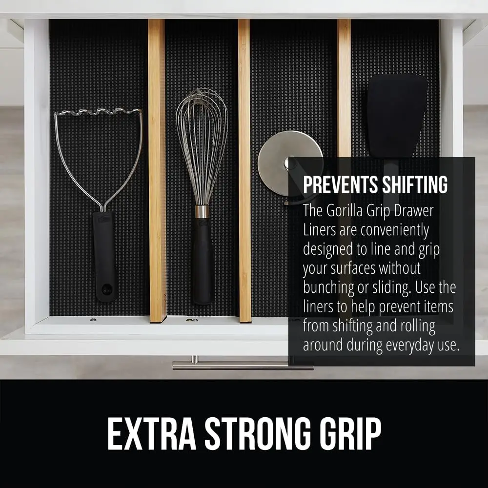 Полка и подкладка для ящика Gorilla Grip Powergrip, толстая прочная фиксация, неклейкие вкладыши защищают кухонные шкафы и
Полка и подкладка для ящика Gorilla Grip Powergrip, толстая прочная фиксация, неклейкие вкладыши защищают кухонные шкафы и