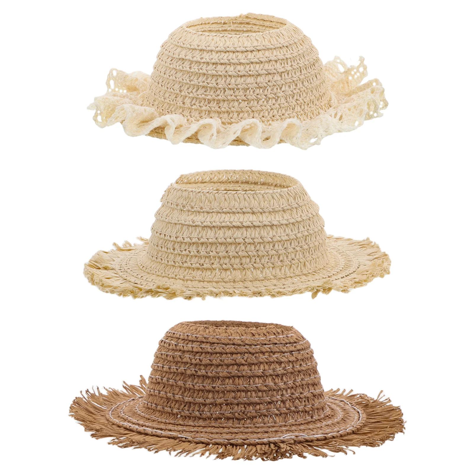 3 Pcs Braided Straw Hat Hats Headwear Accessories Knitted Mini Figurines Ladies Crafts
3 Pcs Braided Straw Hat Hats Headwear Accessories Knitted Mini Figurines Ladies Crafts