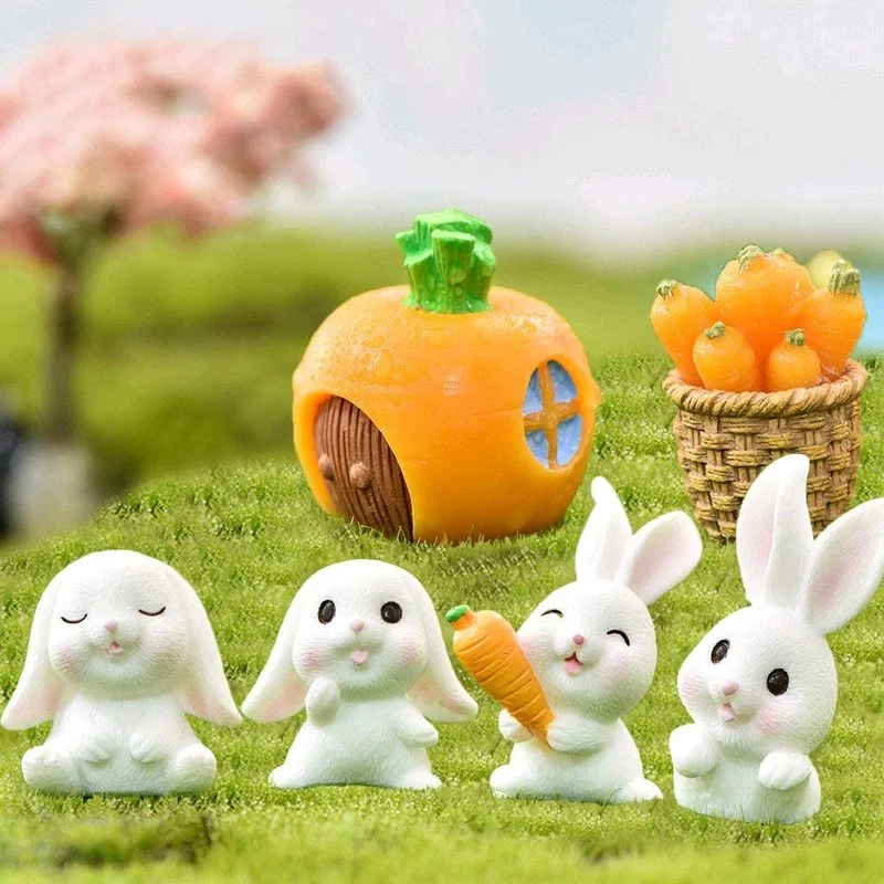 7Pcs Miniature Fairy Garden Rabbit Figurines Rabbit and Carrot House for Landscape Plant Pots Bonsai Home Resin Craft Kids Gifts
7Pcs Miniature Fairy Garden Rabbit Figurines Rabbit and Carrot House for Landscape Plant Pots Bonsai Home Resin Craft Kids Gifts