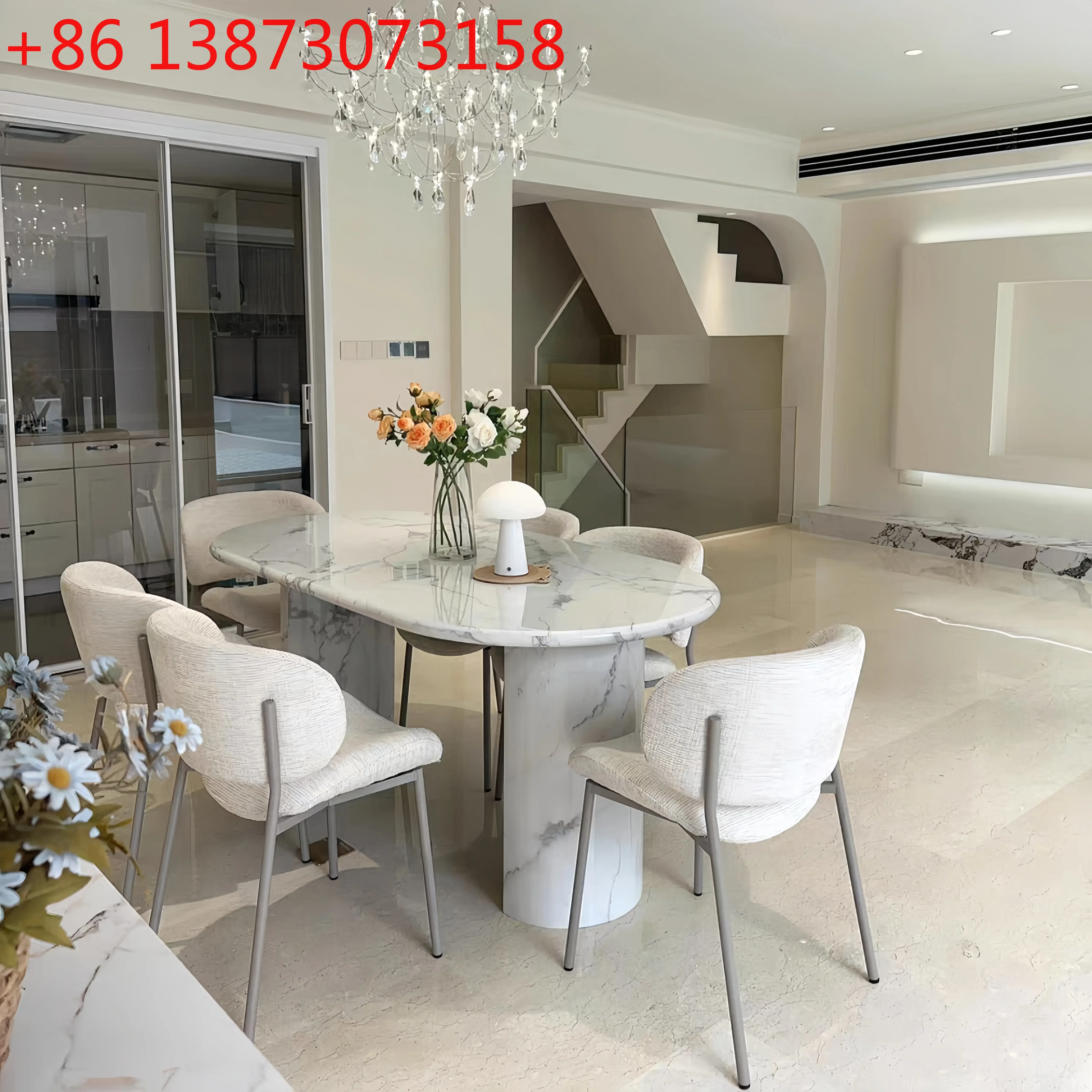 French minimalist retro large white marble medieval light luxury small apartment dining table
French minimalist retro large white marble medieval light luxury small apartment dining table