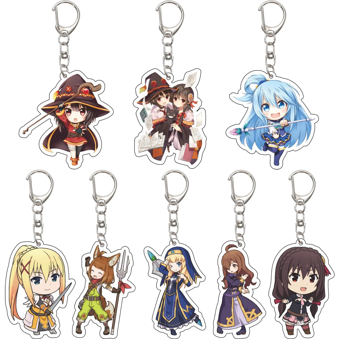 55MM Anime KonoSuba: God's Blessing on This Wonderful World! Aqua Megumin Wiz Yunyun Acrylic Key Chain Cute Birthday Gifts
55MM Anime KonoSuba: God's Blessing on This Wonderful World! Aqua Megumin Wiz Yunyun Acrylic Key Chain Cute Birthday Gifts