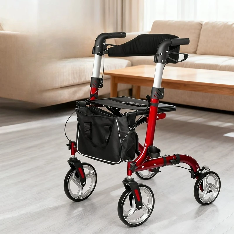 All Terrain Walkers for Seniors,Rollator Walker with Seat Foldable Aluminum Walkers for Elderly with Backrest, Adjustable Height
All Terrain Walkers for Seniors,Rollator Walker with Seat Foldable Aluminum Walkers for Elderly with Backrest, Adjustable Height