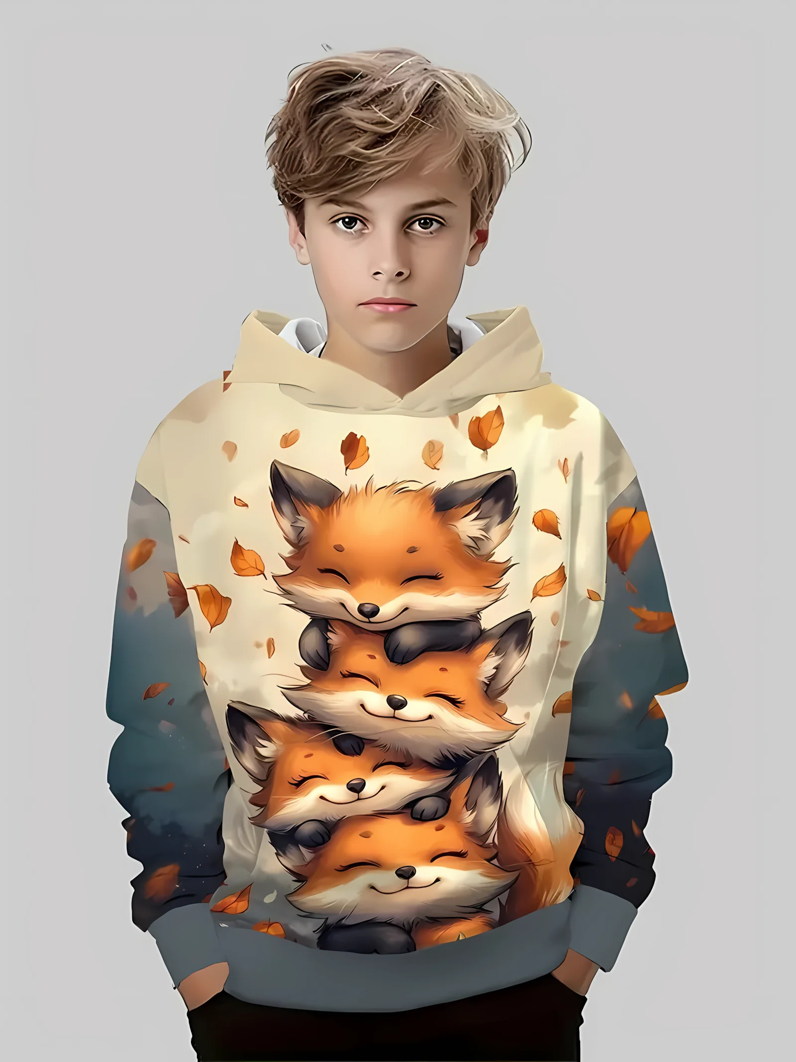 The 2025 autumn new children's soft sweatshirt with 3D cute little fox prints and casual children's sportswear
The 2025 autumn new children's soft sweatshirt with 3D cute little fox prints and casual children's sportswear