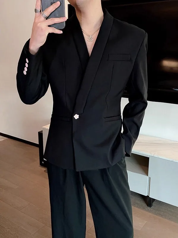 TANGZ STUDIO Wang Jiawei Men's oulder Pad Suit Jaet Slim Fit Sli Autumn Faionable Polyester Casual Single Button
TANGZ STUDIO Wang Jiawei Men's oulder Pad Suit Jaet Slim Fit Sli Autumn Faionable Polyester Casual Single Button