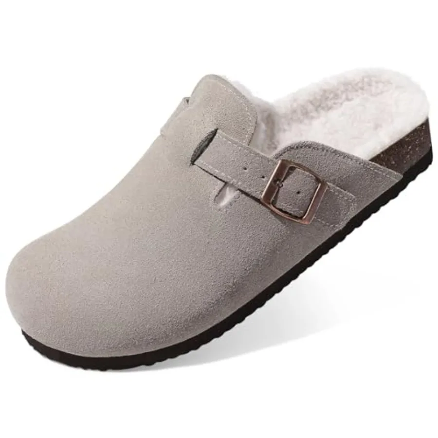 KIDMI Women's Fur Lined Suede Clogs Fuzzy Cork Footbed Mules Slip On Winter Potato Shoes
KIDMI Women's Fur Lined Suede Clogs Fuzzy Cork Footbed Mules Slip On Winter Potato Shoes