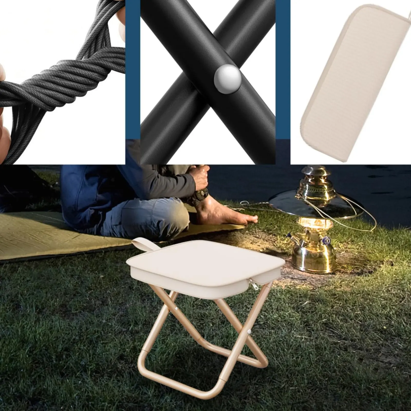 Portable Folding Stool Multi-Use Folding Camp Stool Mini Fishing Chair Sturdy Oxford Material Reinforced Steel Frame for Camping
Portable Folding Stool Multi-Use Folding Camp Stool Mini Fishing Chair Sturdy Oxford Material Reinforced Steel Frame for Camping