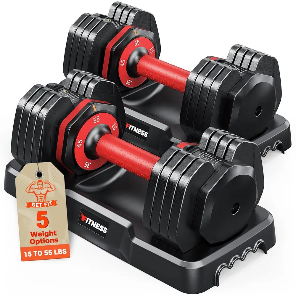 Adjustable Dumbbells Set of 2, 5in1 10in1 16in1 QuickLock Hand Weights 25 55 80 lbs Pair, AntiSlip Handle Free Weights Set in H
Adjustable Dumbbells Set of 2, 5in1 10in1 16in1 QuickLock Hand Weights 25 55 80 lbs Pair, AntiSlip Handle Free Weights Set in H