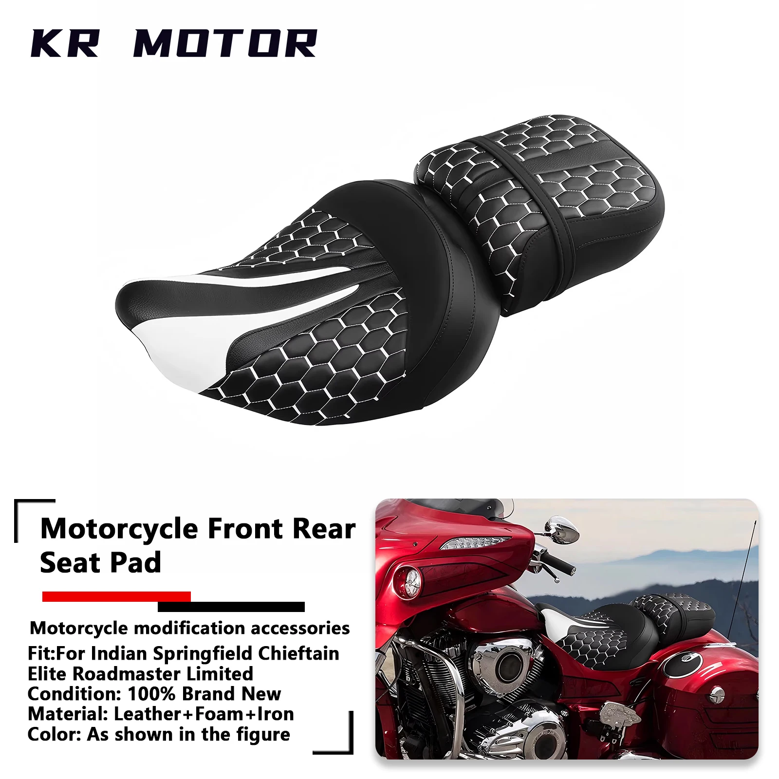 Motorcycle Front Rear Driver Passenger Seat Pad Seat Cushion For Indian Springfield Chieftain Elite Roadmaster Limited 2014-2024
Motorcycle Front Rear Driver Passenger Seat Pad Seat Cushion For Indian Springfield Chieftain Elite Roadmaster Limited 2014-2024