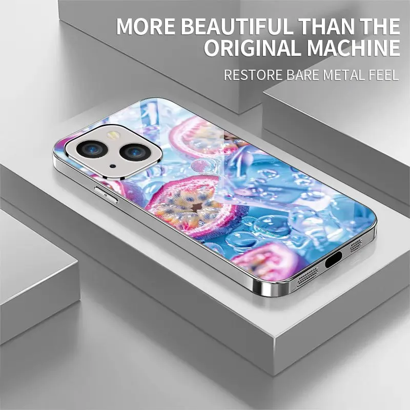 Ice-hued passion fruit pattern electroplated glass phone case, suitable for iPhone 17, 16, 15, 14, 13, 12, 11, etc.
Ice-hued passion fruit pattern electroplated glass phone case, suitable for iPhone 17, 16, 15, 14, 13, 12, 11, etc.