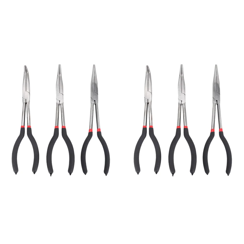 A83I-6X 11 Inch Extra Long Nose Pliers Set Straight & Bent Tip Mechanic Grip Hand Tool
A83I-6X 11 Inch Extra Long Nose Pliers Set Straight & Bent Tip Mechanic Grip Hand Tool